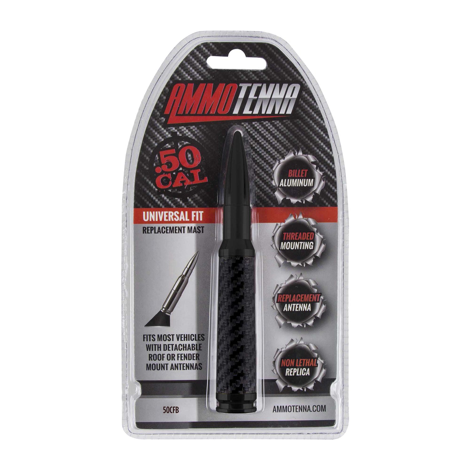 AMMOTENNA(R) .50 Cal Replacement Antenna for AM/FM Radios - Black