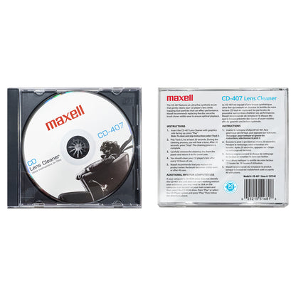 MAXELL CD-407 CD Lens Cleaner - Safe and Effective Cleaning for CD Players and Gaming Stations