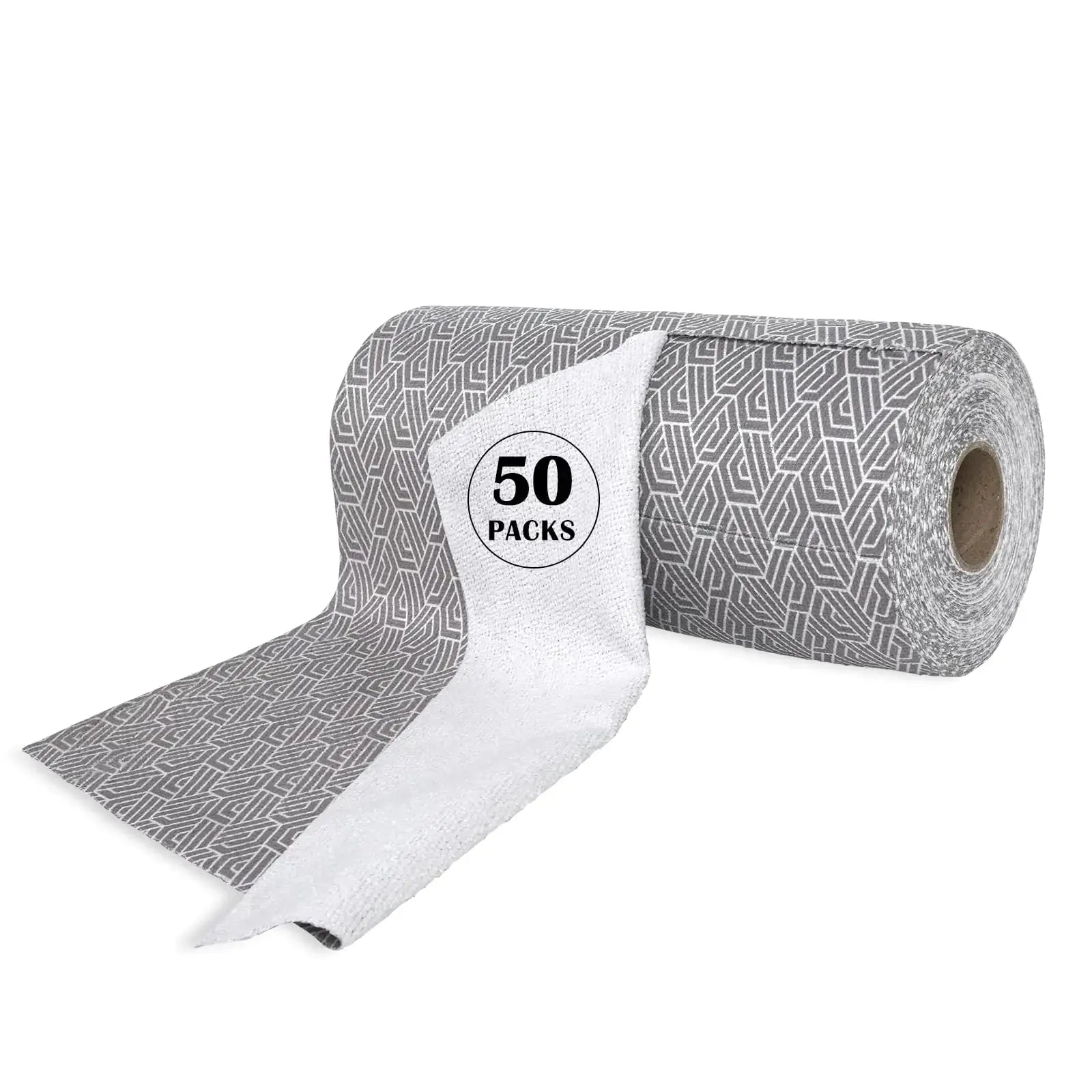 Reusable Cleaning Cloths Microfiber Towel: 50 Pack Washable Tear Away Cleaning Towels Roll - 12× 12 Absorbent Rags Drying Dishcloths for Kitchen House Car (50 Geometry) Atticus Goods