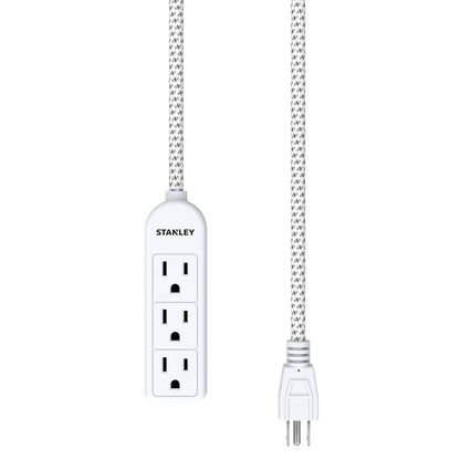 STANLEY POWRMAX 30000 Compact 3-Outlet Power Strip with Braided Cord