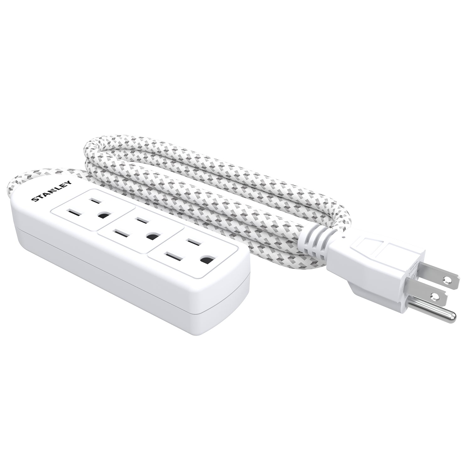 STANLEY POWRMAX 30000 Compact 3-Outlet Power Strip with Braided Cord