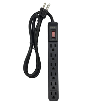 STANLEY 30007 PowerMAX 6-Outlet Power Strip with Resettable Circuit Breaker