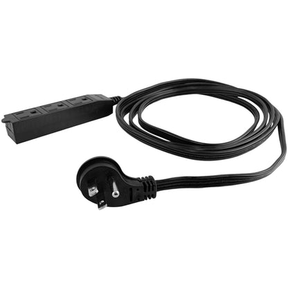 Stanley Part Number 31132 15 ft Black 3-Outlet Flat Plug Power Cord with Grounded Outlets