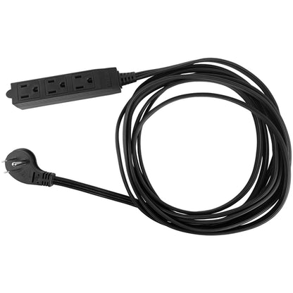 Stanley Part Number 31132 15 ft Black 3-Outlet Flat Plug Power Cord with Grounded Outlets