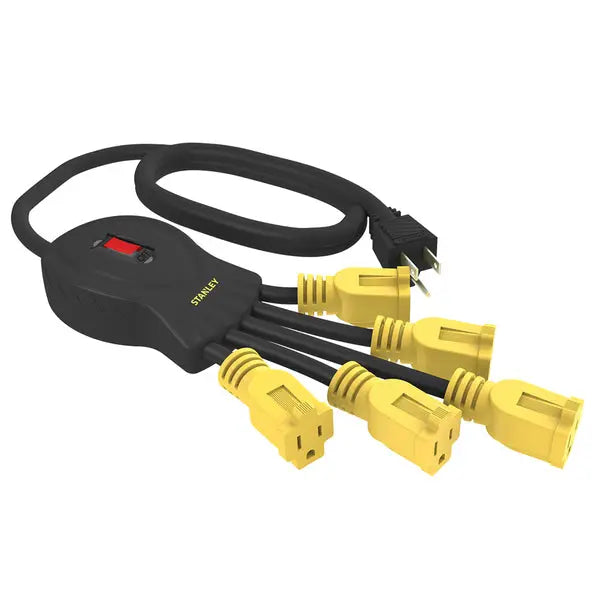 Stanley W31500 5-Outlet PowerSquid with Grounded Outlets and Resettable Circuit Breaker