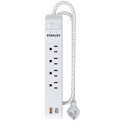STANLEY SURGEMAX 4-Outlet Surge Protector with USB-C and USB-A Charging, 33253
