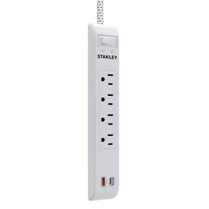 STANLEY SURGEMAX 4-Outlet Surge Protector with USB-C and USB-A Charging, 33253