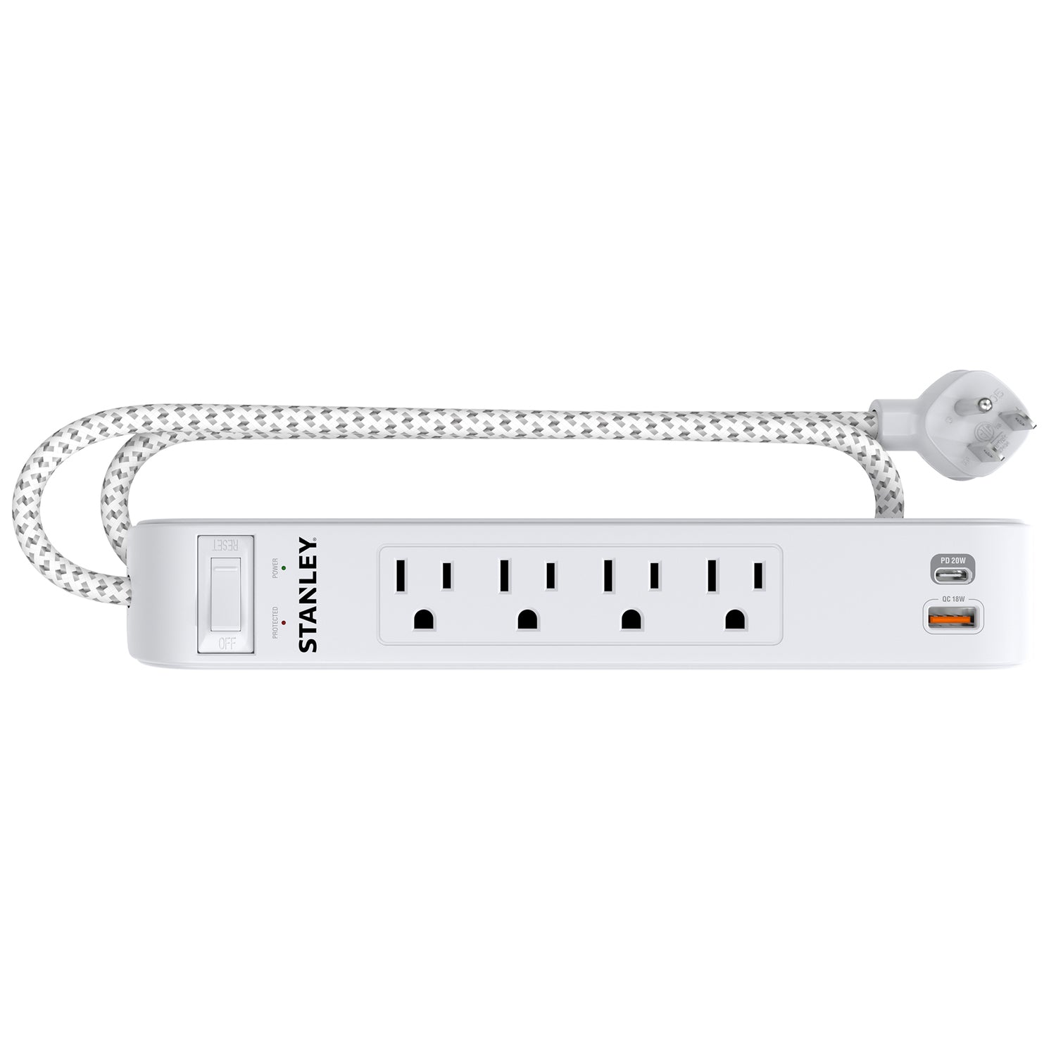 STANLEY SURGEMAX 4-Outlet Surge Protector with USB-C and USB-A Charging, 33253
