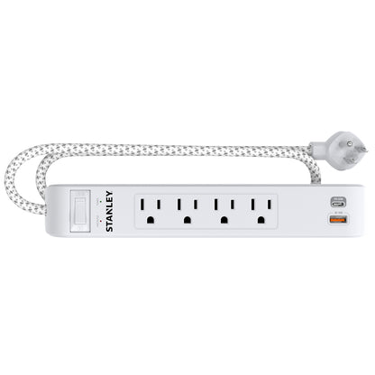 STANLEY SURGEMAX 4-Outlet Surge Protector with USB-C and USB-A Charging, 33253