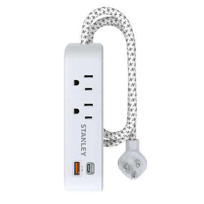 STANLEY SurgeMax 33254 2-Outlet Power Strip with USB-C and USB-A Charging