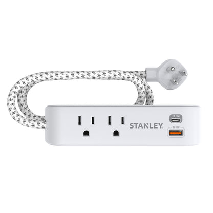 STANLEY SurgeMax 33254 2-Outlet Power Strip with USB-C and USB-A Charging