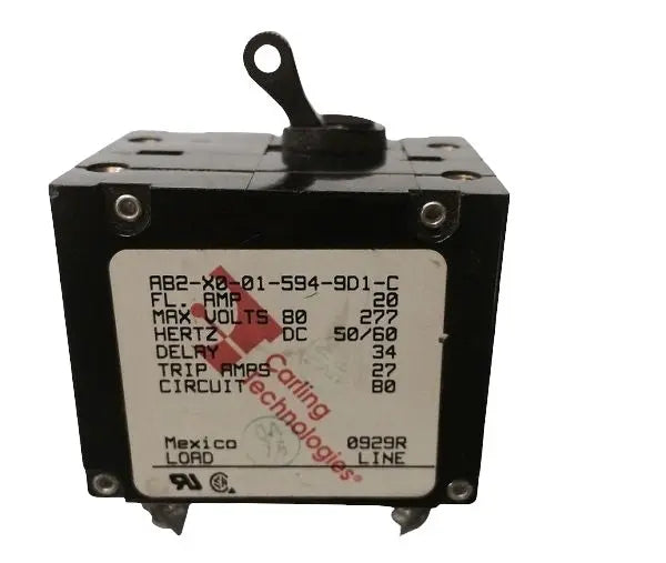 Newmar 50 Amp Double Pole Circuit Breaker with Black Toggle Handle
