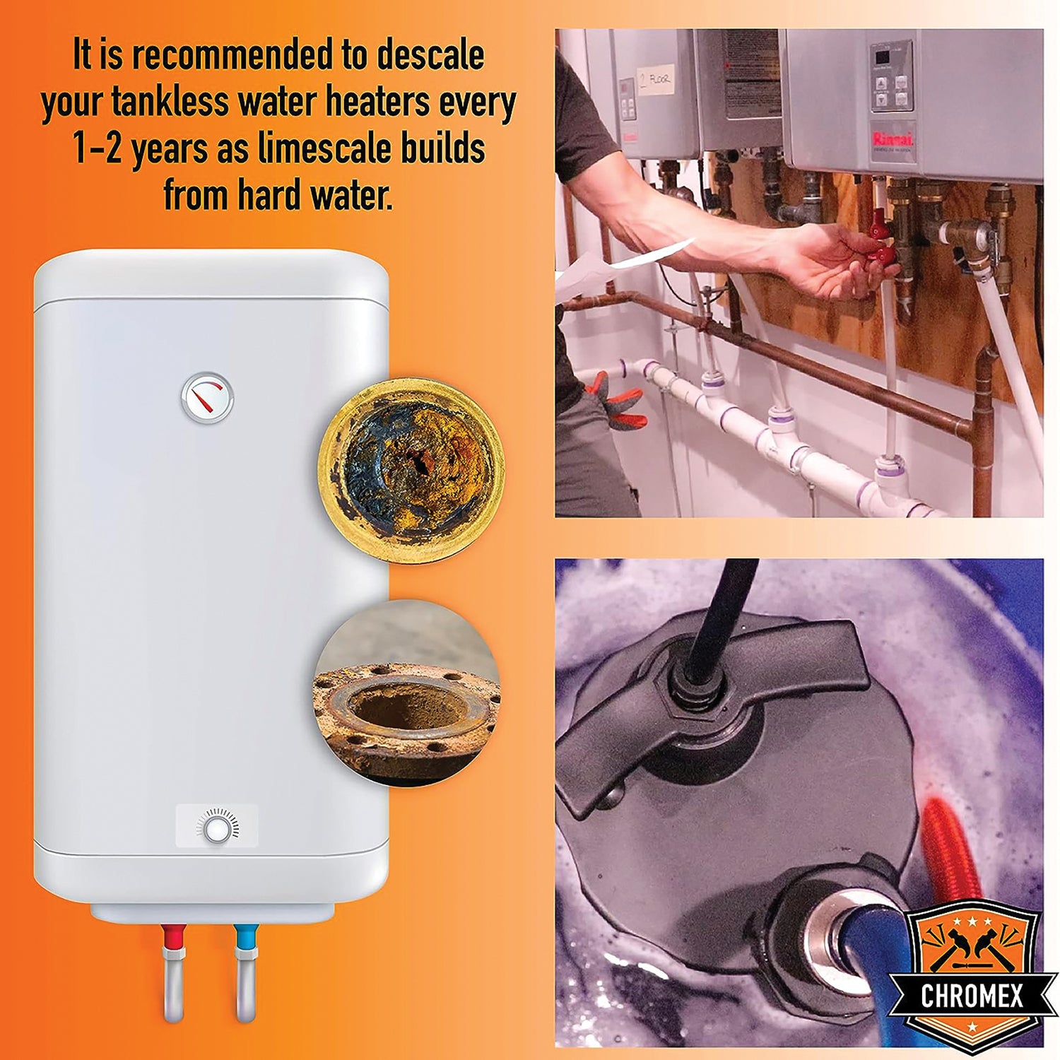 Chromex Tankless Water Heater Descaler Kit CXT1-1102 for Efficient Maintenance