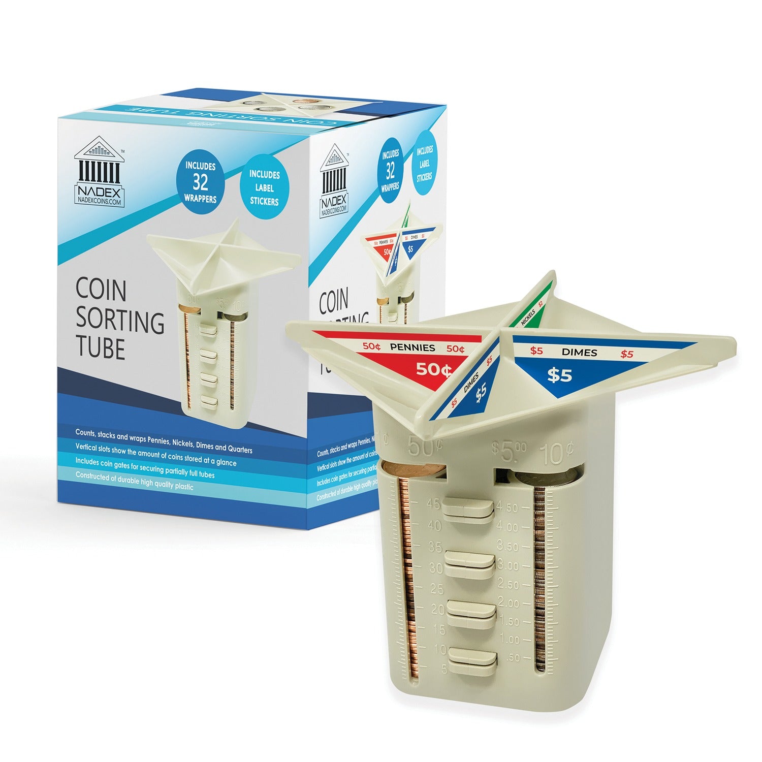 NADEX(TM) Coins NCS8-1133 4 Comp Manual Coin Sorting Device