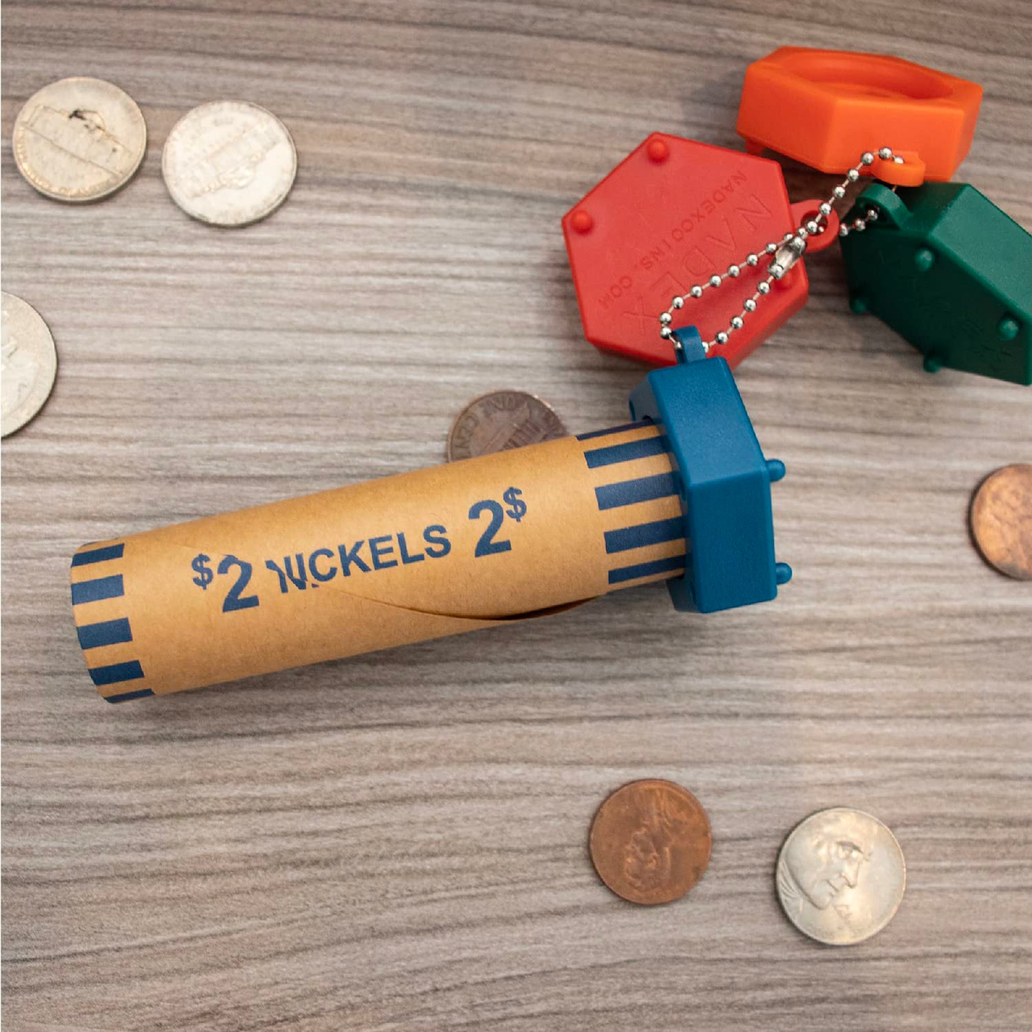 NADEX(TM) Coins 48 Coin Roll Wrappers with Crimping Tool - Durable Preformed Kraft Paper for US Coins