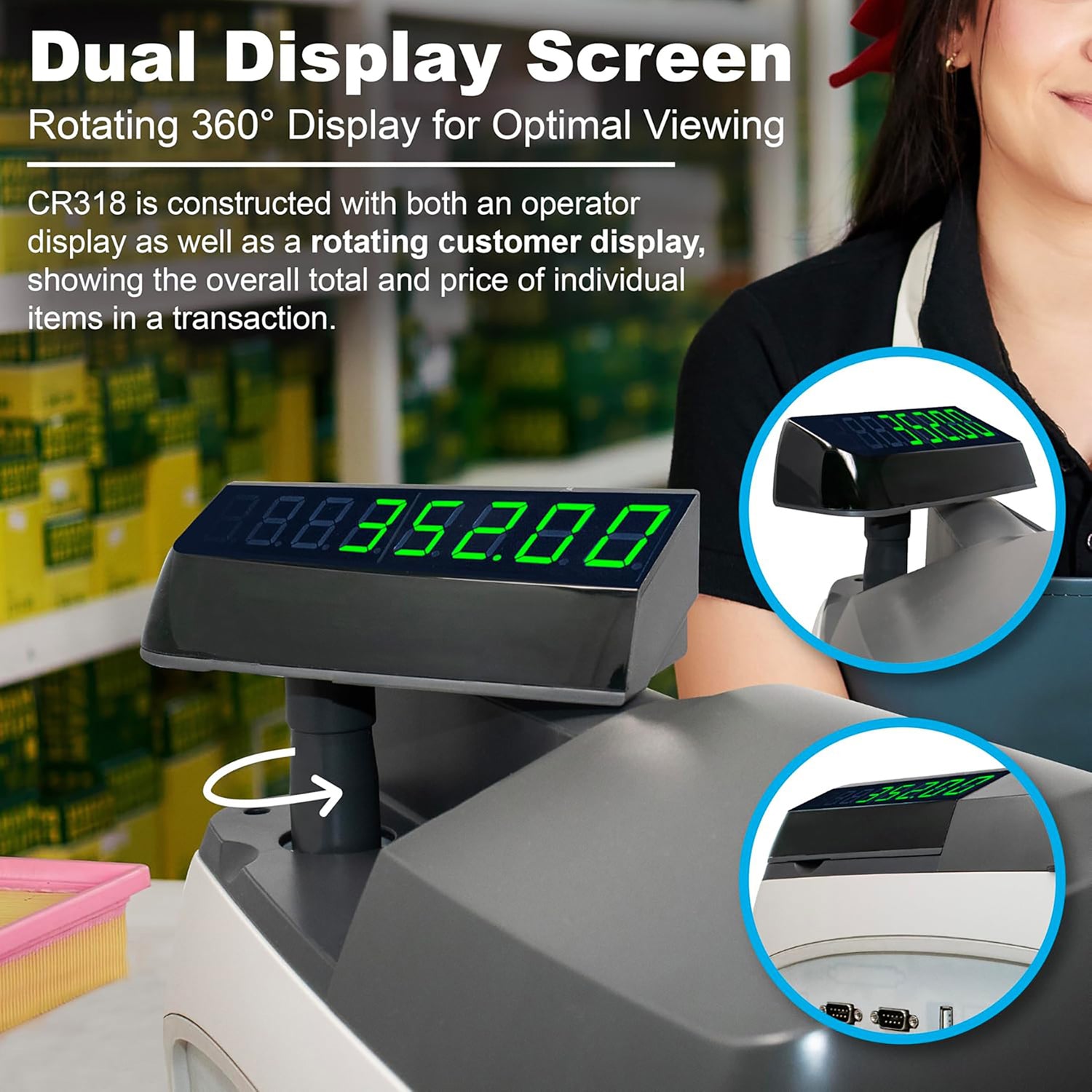 Nadex CR318 Cash Register with Thermal Printer and Advanced Features