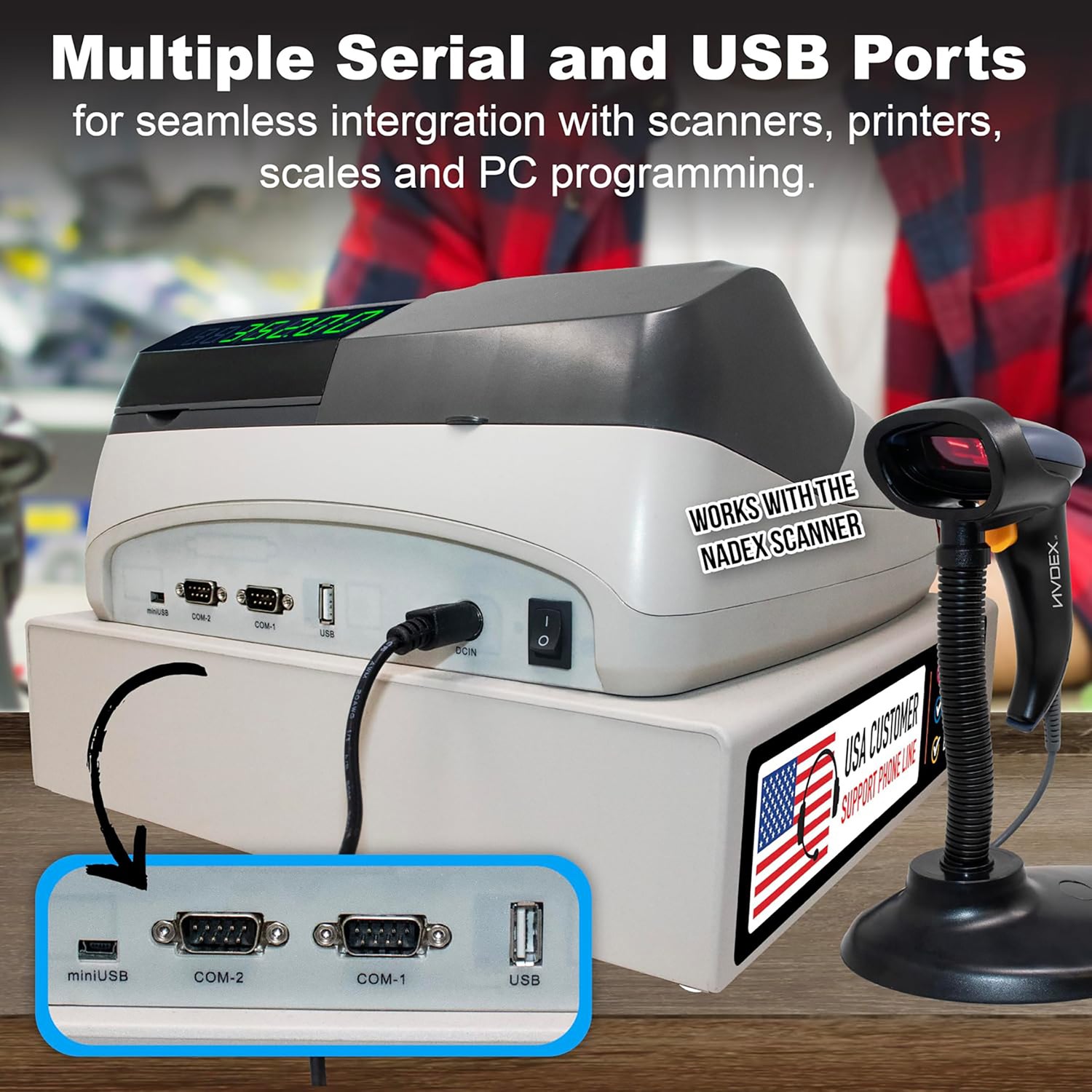 Nadex CR318 Cash Register with Thermal Printer and Advanced Features