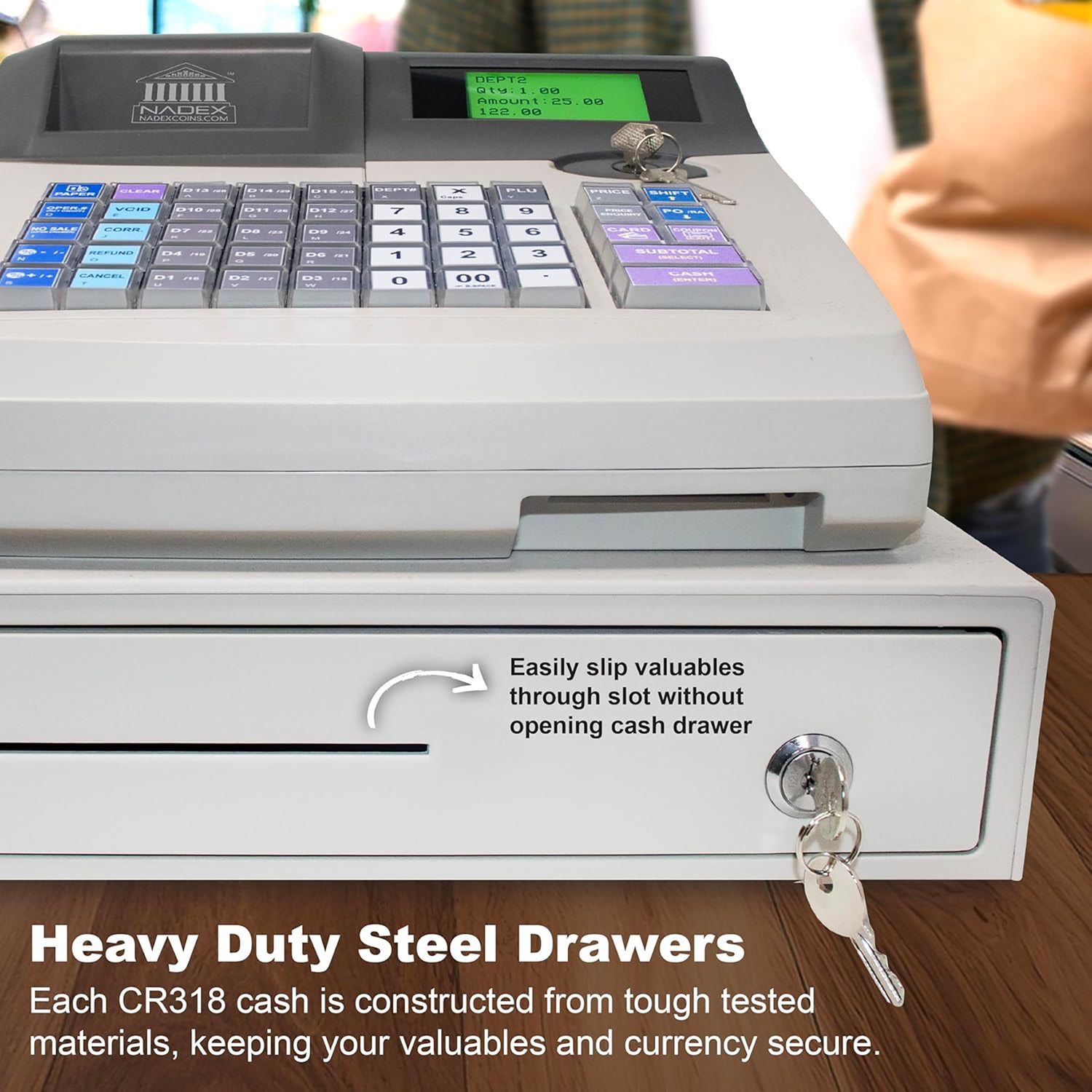 Nadex CR318 Cash Register with Thermal Printer and Advanced Features