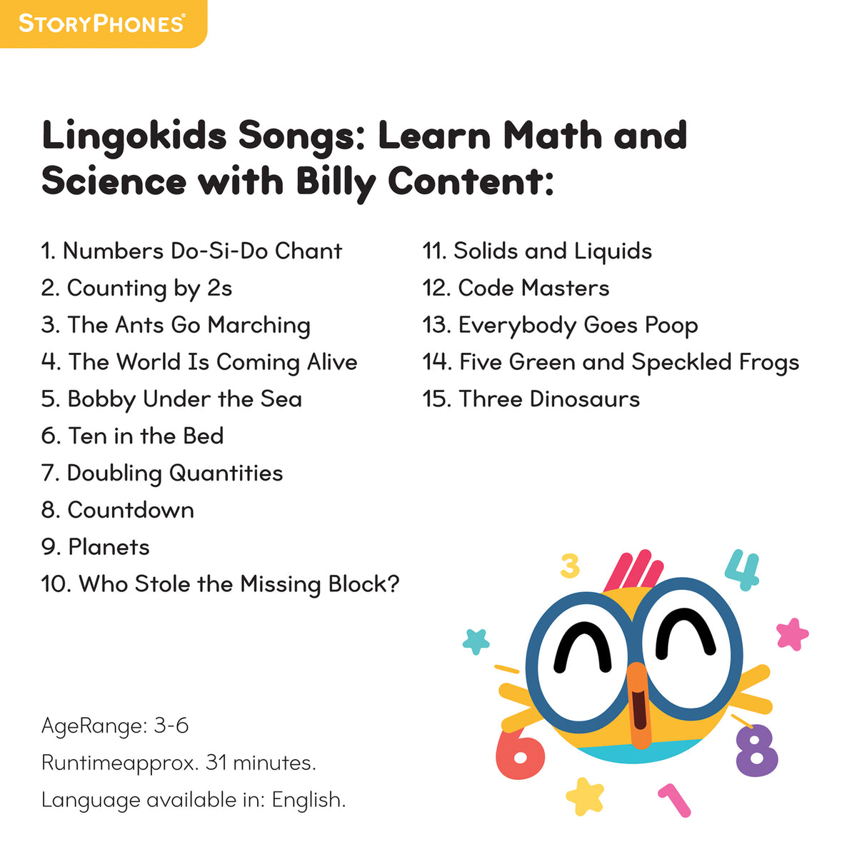 ONANOFF StoryPhones LingoKids Billy StoryShield Disk, Part STSH-LINGOKIDS-BILLY