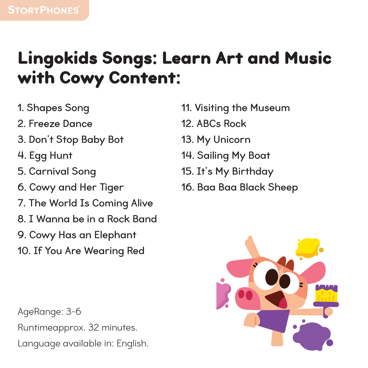 ONANOFF StoryPhones StoryShield LingoKids Cowy, Part STSH-LINGOKIDS-COWY