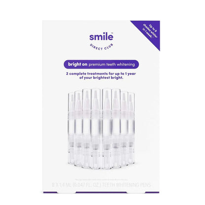 SmileDirectClub Teeth Whitening Kit - 8 1.4ml Gel Pens - Professional Strength Hydrogen Peroxide - Pain Free and Enamel Safe - Up to 9 Shades Whiter in 1 Week Atticus Goods