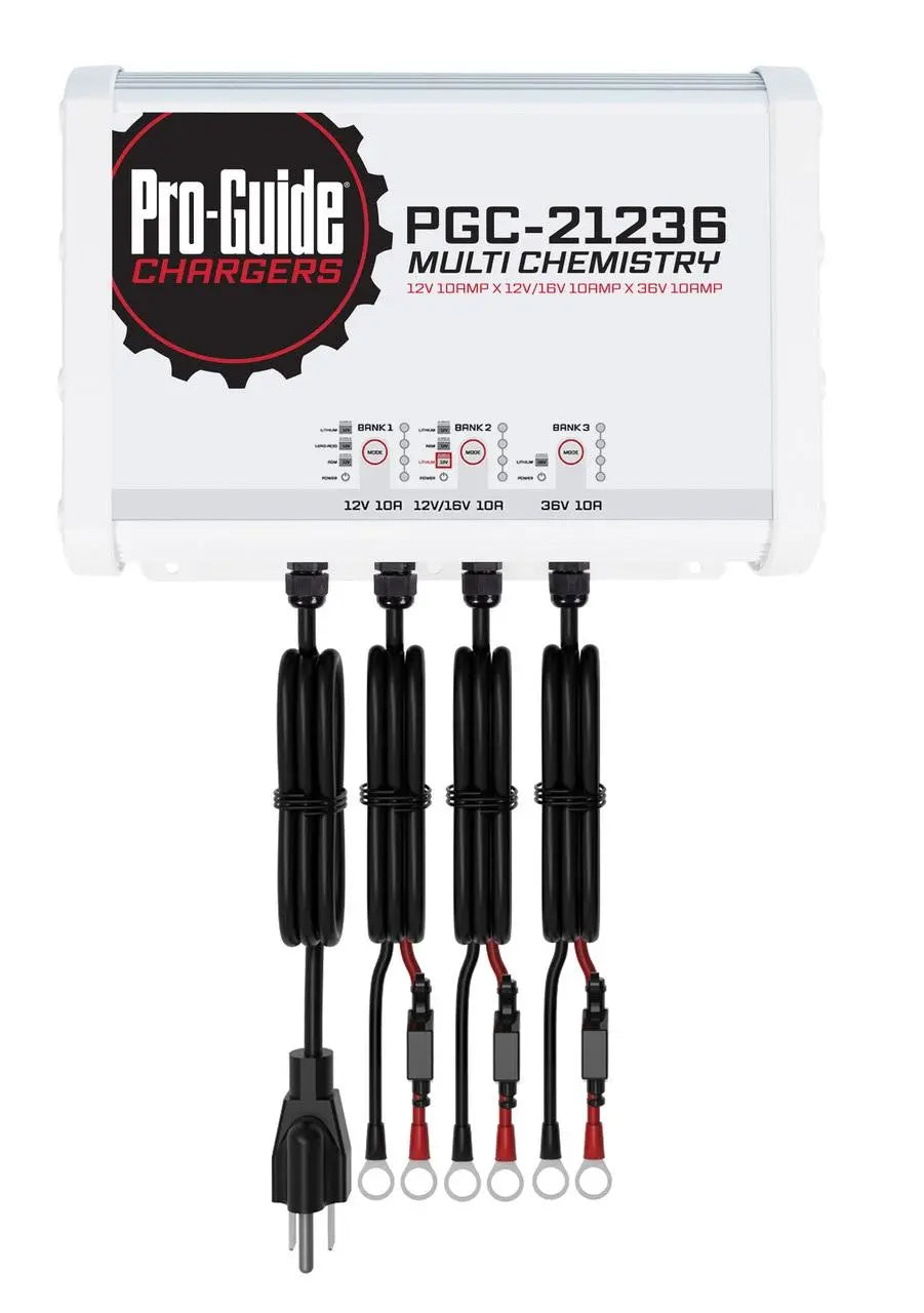 Pro-Guide PGC-21236 3-Bank On-Board Battery Charger for Lead Acid, AGM, Lithium, and 36V Lithium Batteries