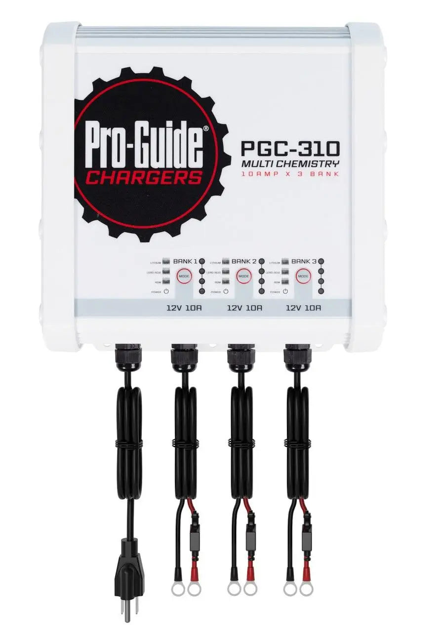 Pro-Guide Batteries PGC-310 3-Bank 12V Lead Acid, AGM, and Lithium On-Board Charger with IP68 Rating