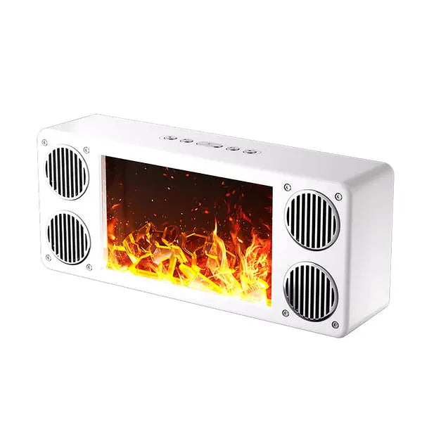 Priority Products Fireplace Light Speaker with Bluetooth, Flame Effects, and FM Radio