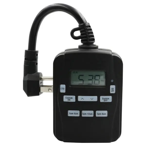 PRIME(R) TNODP23 2-Outlets Outdoor Digital Timer with EZ-SET Programming