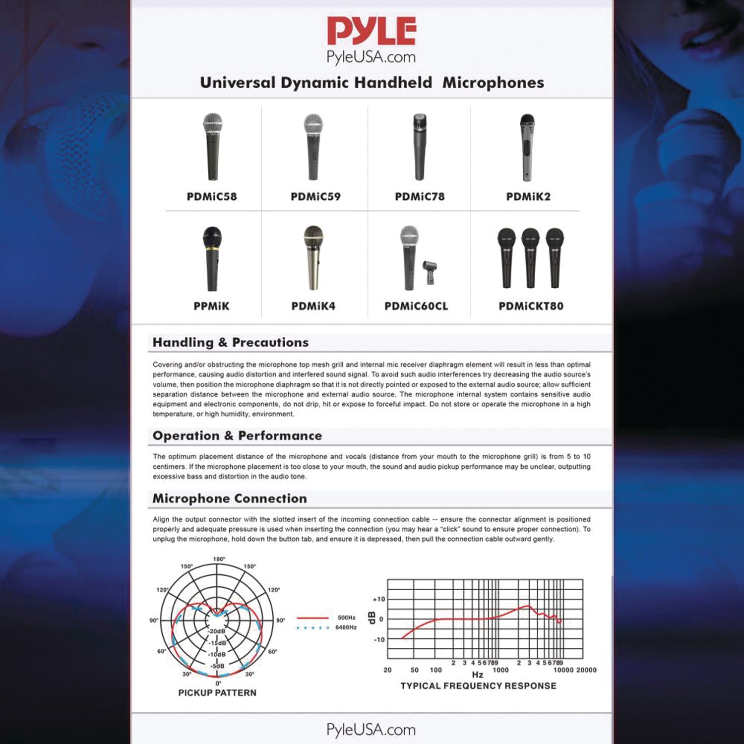 PYLE PDMIC58 Dynamic Handheld Microphone with XLR to 1/4" Cable