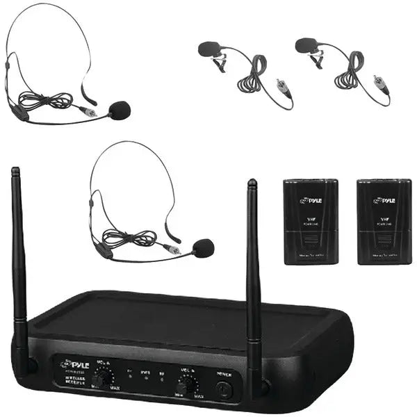 PYLE(R) PDWM2145 Fixed Frequency Wireless Microphone System with Dual-Channel Receiver