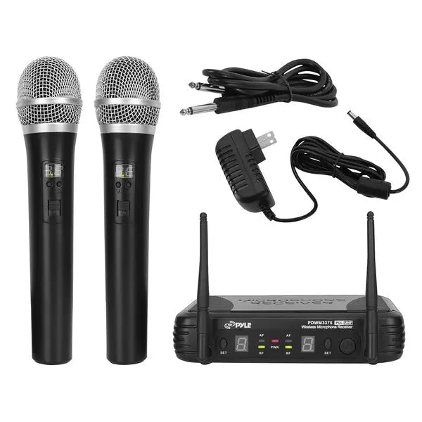 PYLE PDWM3375 2-Channel Wireless Microphone System with UHF Frequencies