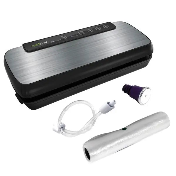 NutriChef PKVS20STS Auto Vacuum Sealer System – Easy, High-Power Food Preservation and Marinating