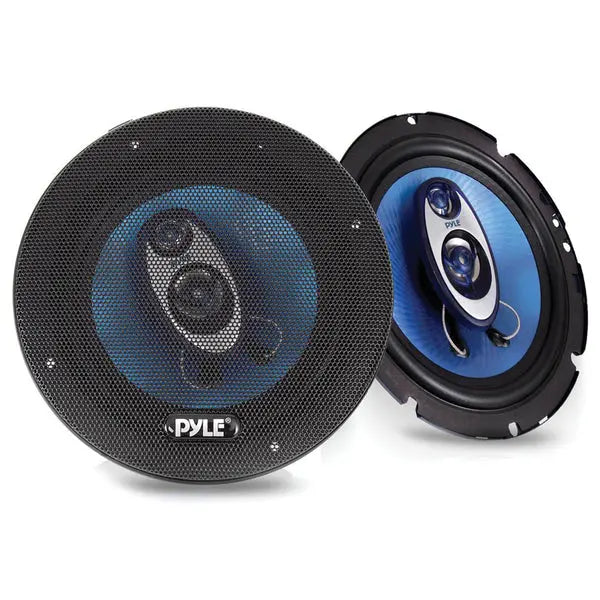 PYLE(R) PL63BL 6.5-Inch Triaxial Speakers - High Power Audio with Blue Poly Injection Cones