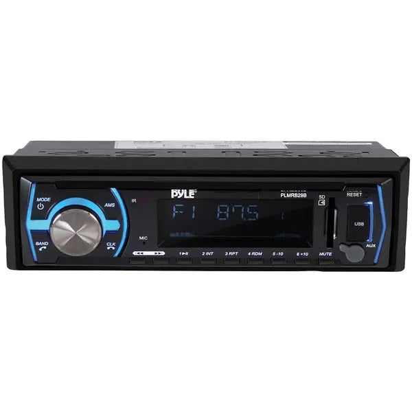 PYLE Marine Digital Receiver Model PLMRB29B – Waterproof Bluetooth Marine Radio with AM/FM, USB, SD Card, and Remote Control