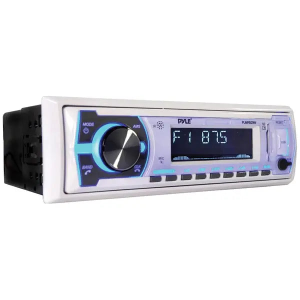 PYLE(R) DGTL Marine Receiver White - Model PLMRB29W with Bluetooth, AM/FM Radio, USB & SD Card Playback