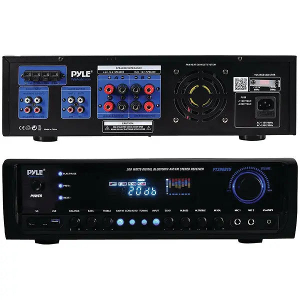 PYLE PT390BTU 300W Digital Home Stereo Receiver with Bluetooth and AM/FM Radio