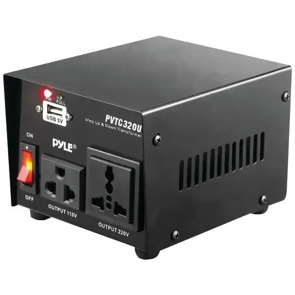 PYLE(R) PVTC320U Voltage Converter with USB and Universal Outlets - 500W