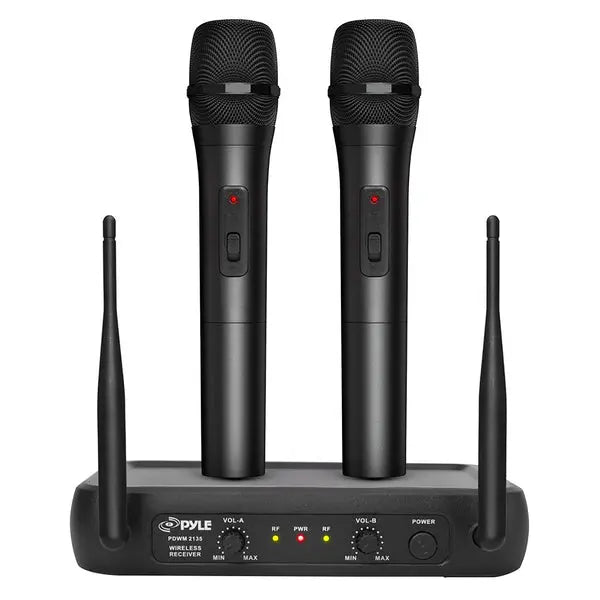 PYLE(R) PDWM2135 VHF Fixed Frequency Wireless Microphone System with Two Handheld Microphones