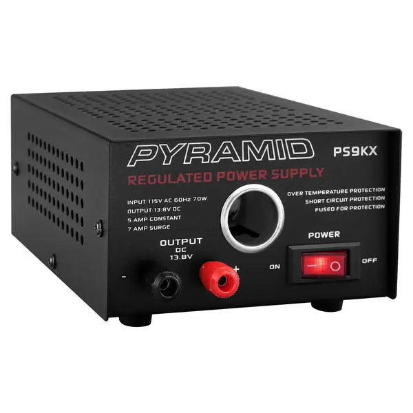 PYRAMID(R) Car Audio PS9KX 12V Power Supply - 70W with Overload and Short Circuit Protection