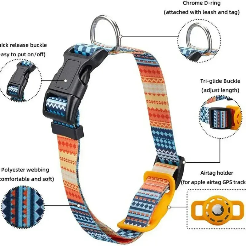 Digital Printing Collar for Apple Airtag - Pets Accessories Atticus Goods