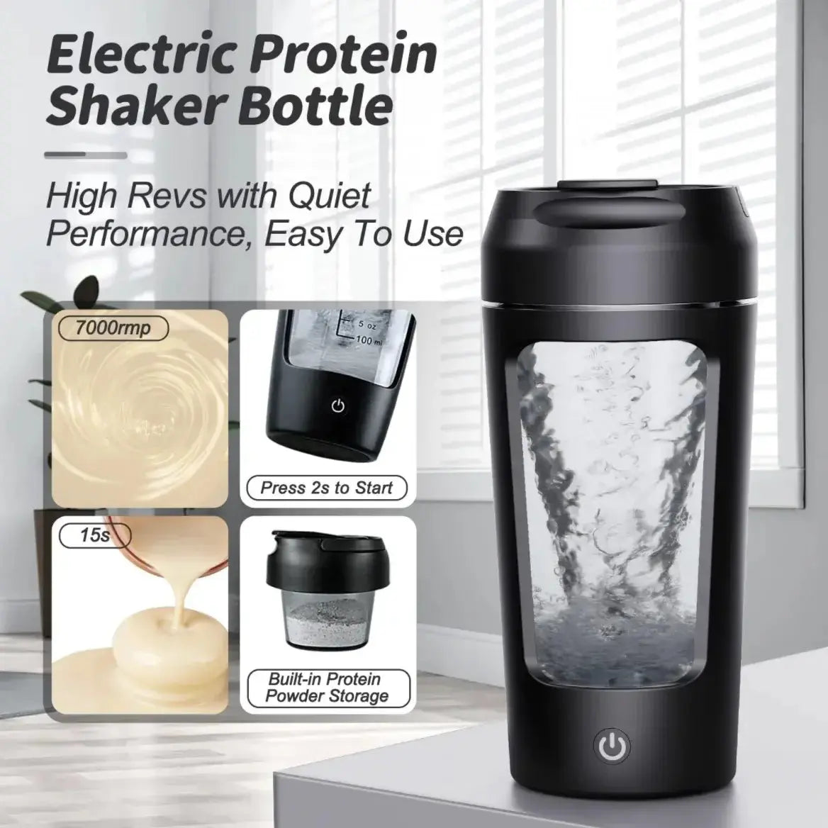 Electric Portable Whey Protein Shaker Bottle Atticus Goods