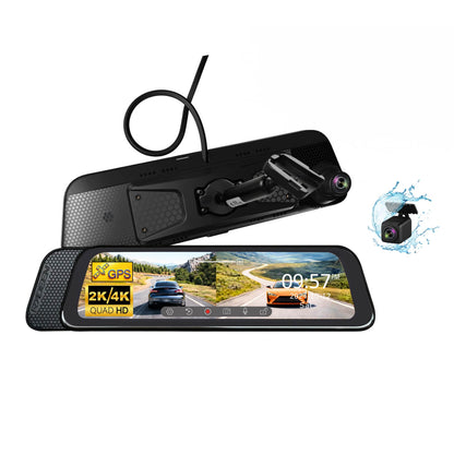 RYDEEN R10X-SPL 10-Inch Touchscreen Mirror Monitor with 4K/2K Dual-Channel Dash Camera