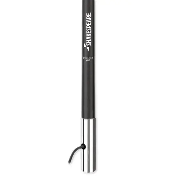 Shakespeare 5101 Black 8ft 6dB VHF Antenna Chrome Ferrule 15ft RG58 Cable