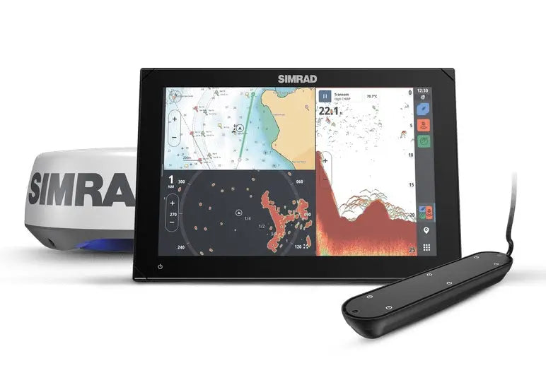 Simrad NSX 3012 Marine Chartplotter and Fishfinder Bundle with Active Imaging 3-in-1 Transducer, Halo 20+ Radar, and C-MAP Discover X Charts