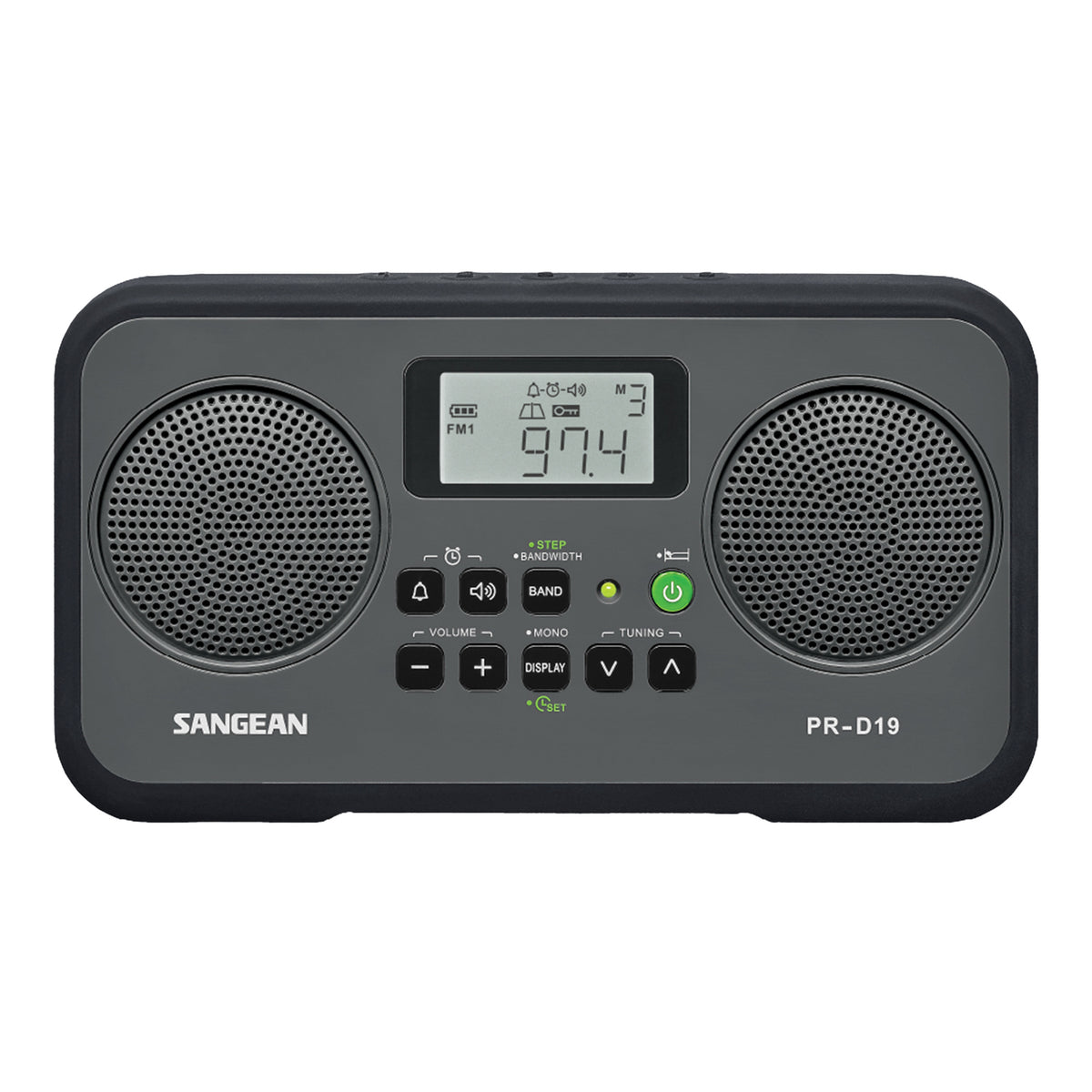 SANGEAN PR-D19BK AM/FM Digital Tuning Radio with Dual Speakers and LCD Display