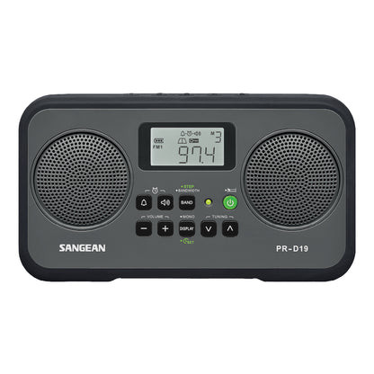SANGEAN PR-D19BK AM/FM Digital Tuning Radio with Dual Speakers and LCD Display