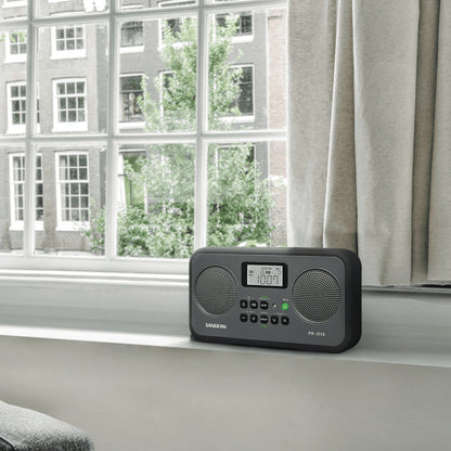 SANGEAN PR-D19BK AM/FM Digital Tuning Radio with Dual Speakers and LCD Display
