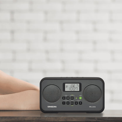 SANGEAN PR-D19BK AM/FM Digital Tuning Radio with Dual Speakers and LCD Display