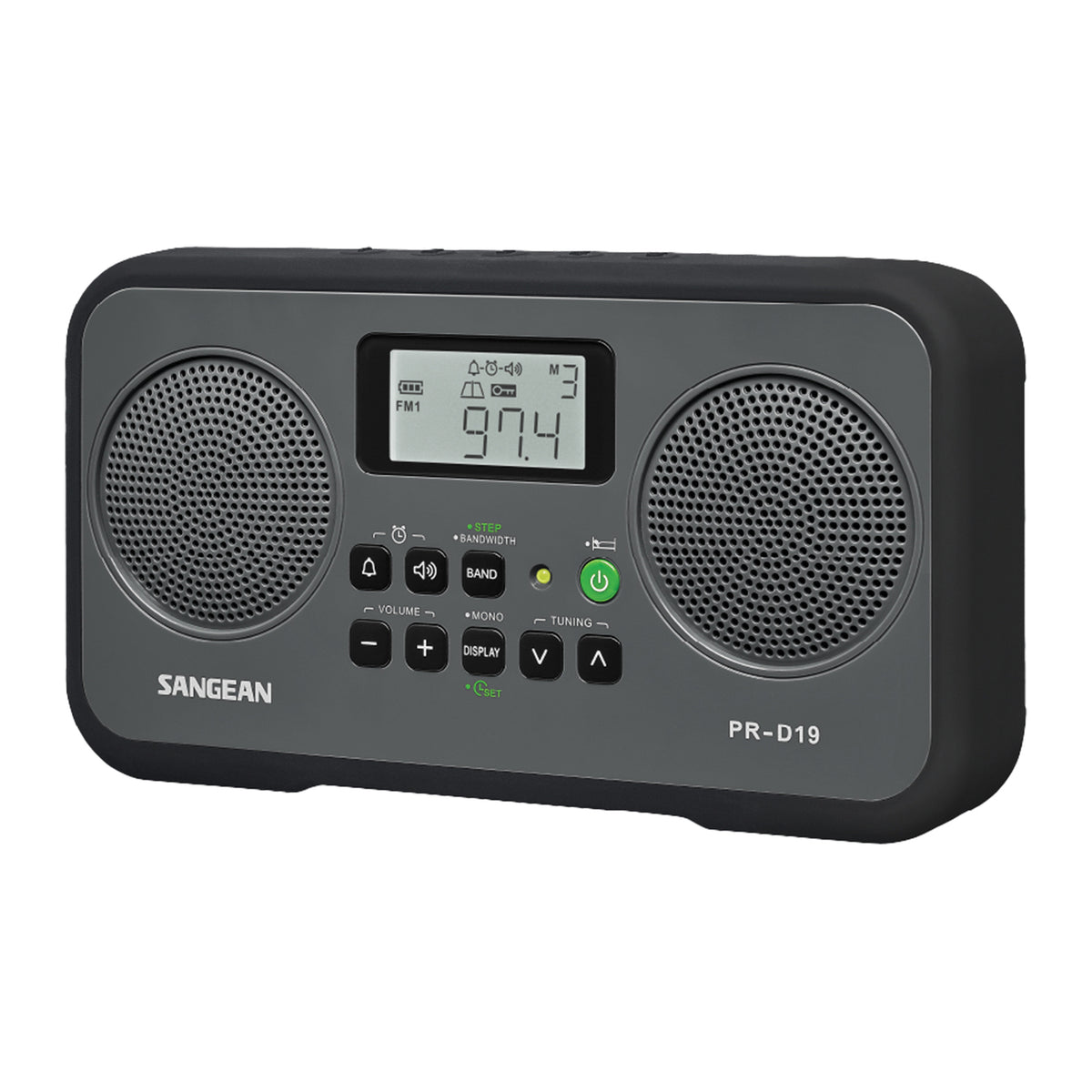 SANGEAN PR-D19BK AM/FM Digital Tuning Radio with Dual Speakers and LCD Display